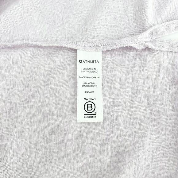 Athleta Tank Top Womens Size S Soft Lilac Semi Sheer Side Slit Layering Workout - Picture 4 of 5